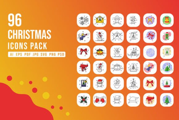 96 Christmas Winter Icons: A Versatile Graphics Pack