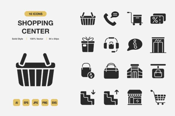A Brand Designer's Review of Shopping Center Solid Icons