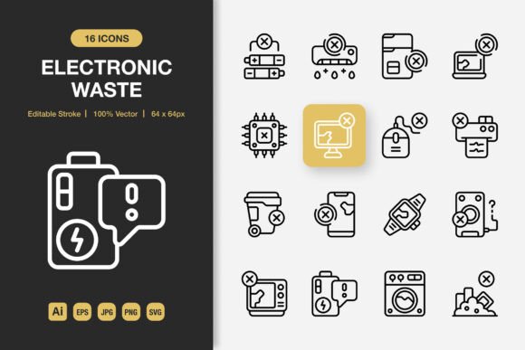A Review of Electronic Waste Icons for Editorial Graphics