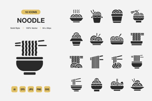 A Review of Noodle Solid Icons for Brand Graphics