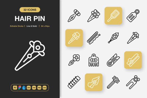 A Review of the Hair Pin Icons Graphic Set