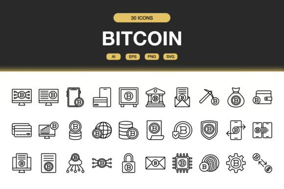 Bitcoin Icons Set: A Modern Graphics Solution