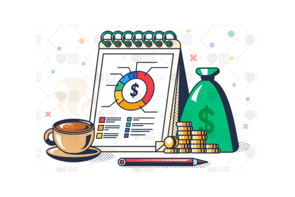 Budget Planning Graphics: A Modern Illustration for Design