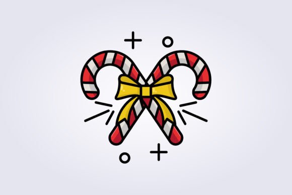 Christmas Cross Candy Icon Vector for Blog Graphics