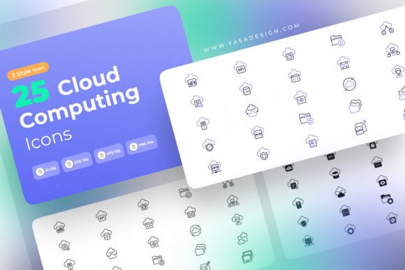Cloud Computing Icons Set: A Versatile Graphics Solution