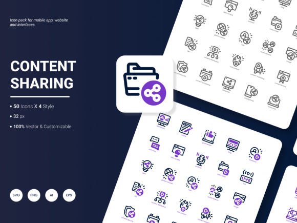 Content Sharing Icon Pack: A Must-Have for Handmade Graphics