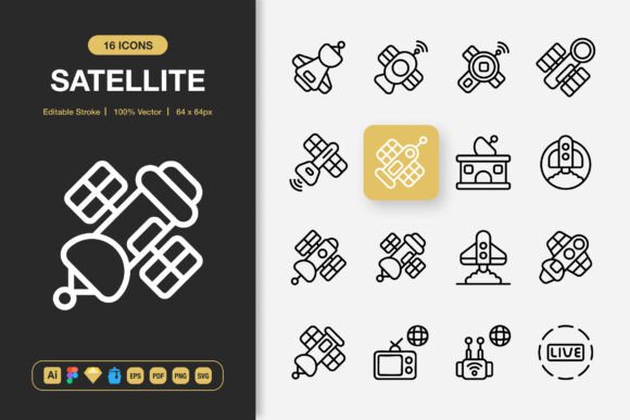 Enhance Your Brand with Satellite Icons Graphics