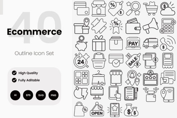 Evaluating Ecommerce Outline Icons for Creative Projects