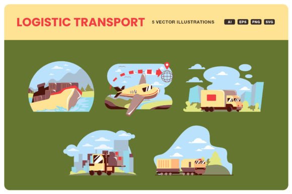 Exploring Logistic Transport Illustration for Embroidery