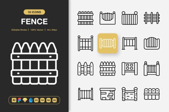 Fence Icons: A Minimalist Graphics Set for Creative Projects