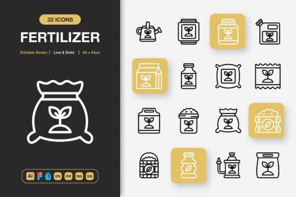 Fertilizer Icons: A Minimalist Graphics Set for Practical Projects