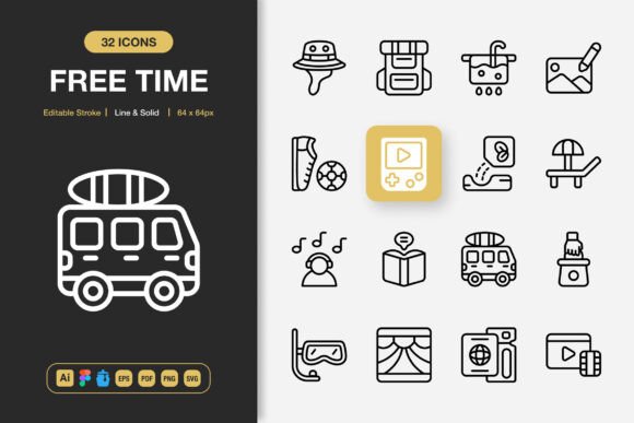 Free Time Icons: A Versatile Graphics Set for Crafters