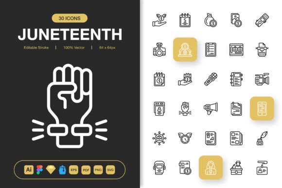Juneteenth Icons: A Versatile Graphics Set for Creators