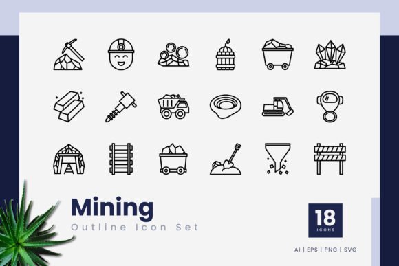 Mining Outline Icons: A Versatile Graphics Set for Local Brands