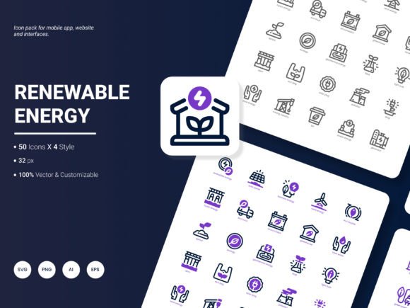 Renewable Energy Icon Pack: A Perfect Graphics Set