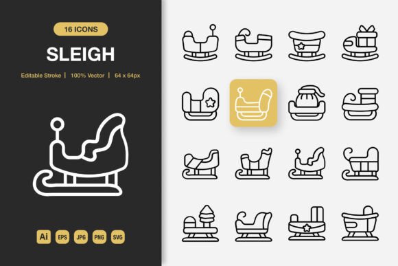 Review: Sleigh Outline Icons for Embroidery
