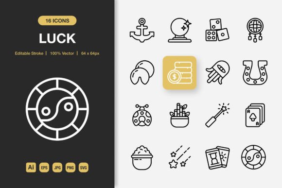Reviewing Luck Outline Icons for a Client's Boutique Brand Launch