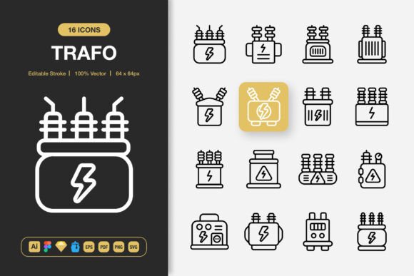 Trafo Icons: Minimalist Graphics for Handmade Creations