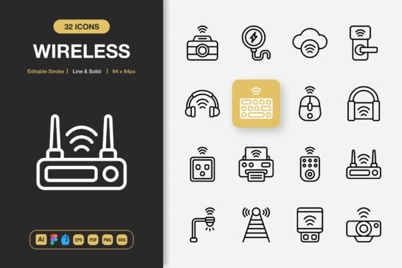Wireless Icons: Elevate Your Brand with Minimalist Graphics