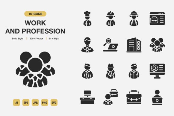 Work and Profession Solid Icons: A Designer's Practical Review