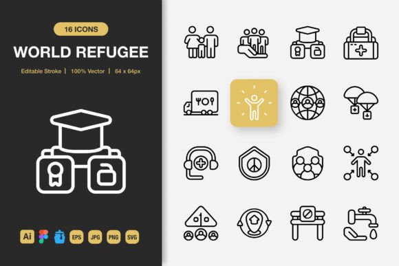 World Refugee Outline Icons: A Designer's Review